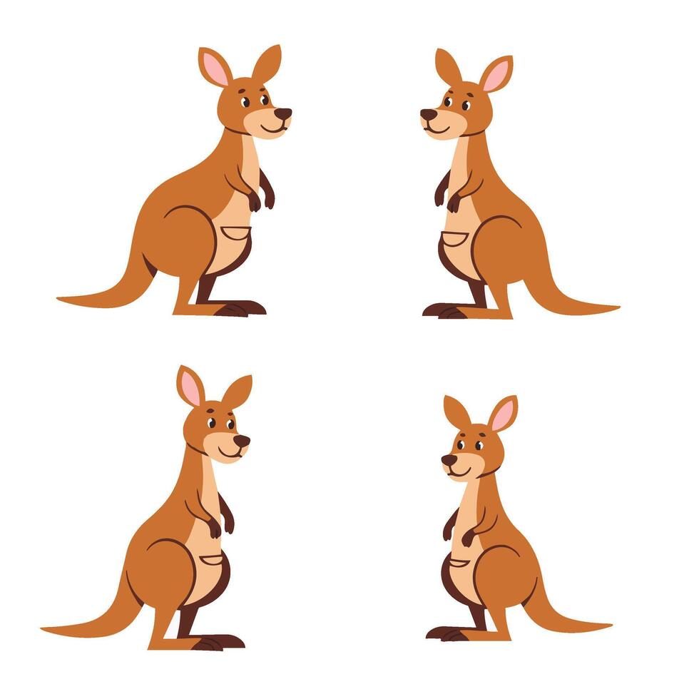 Happy Kangaroo Cute Standing Reading Holding Book Fun Artwork vector