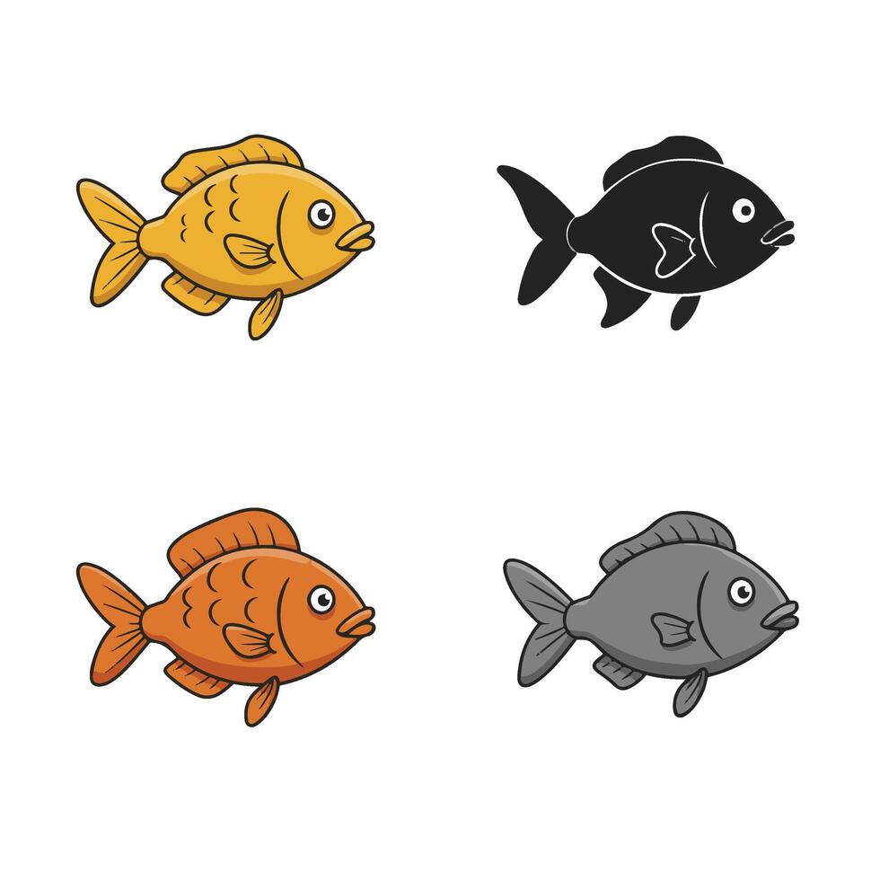 Cute Fish Art Showcasing Playful Swimming Motion and Fun Details vector