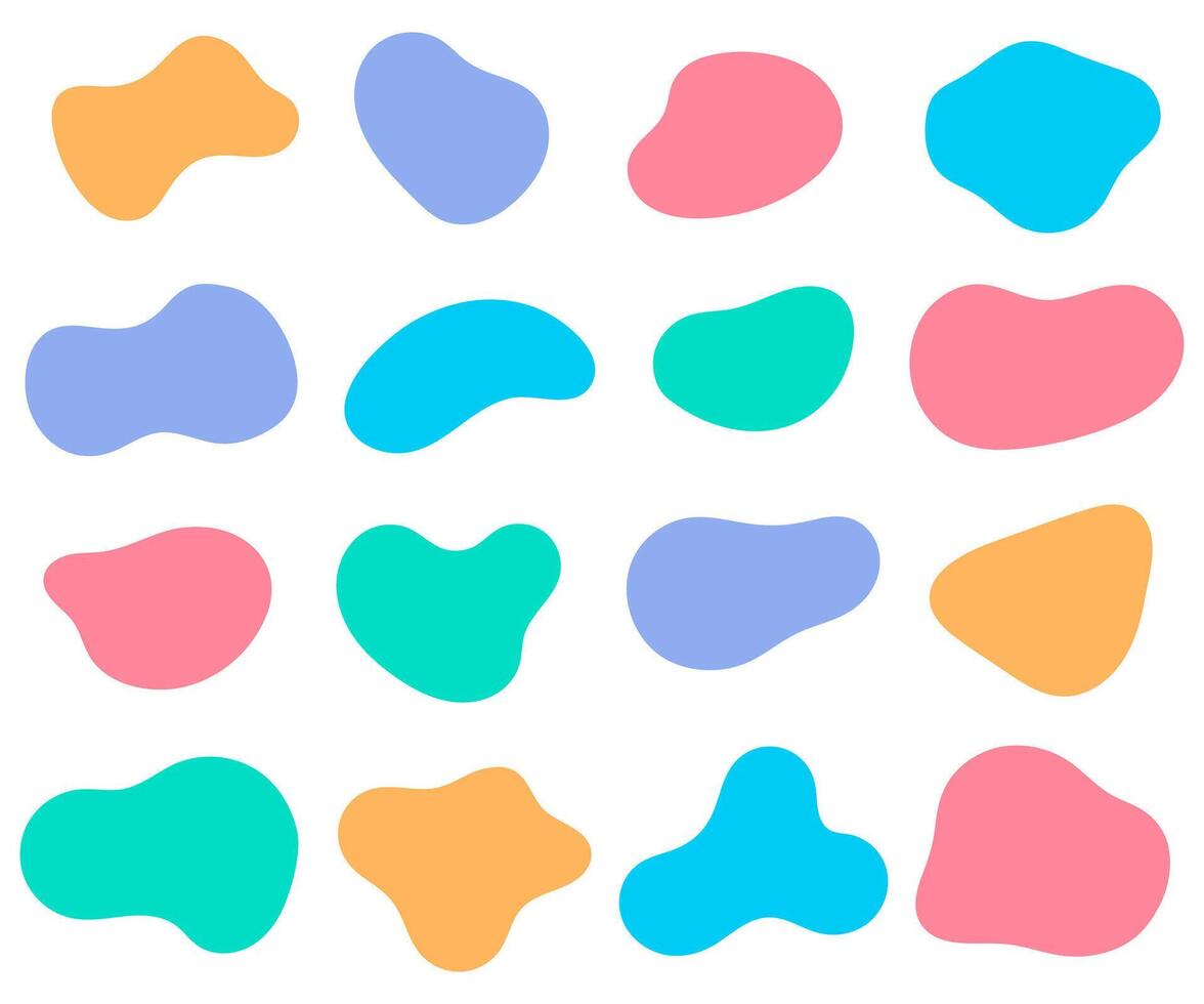 Blob abstract fluid shapes hand drawn collection vector