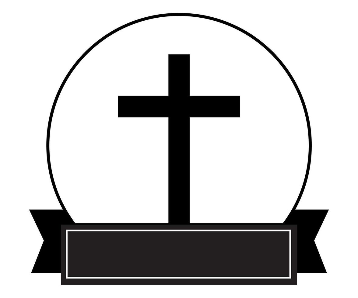 Cross religion banner horizontal background silhouette vector