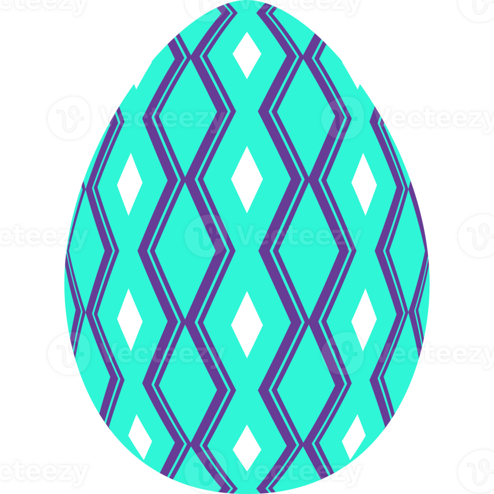 Egg with pattern aquamarine color style png