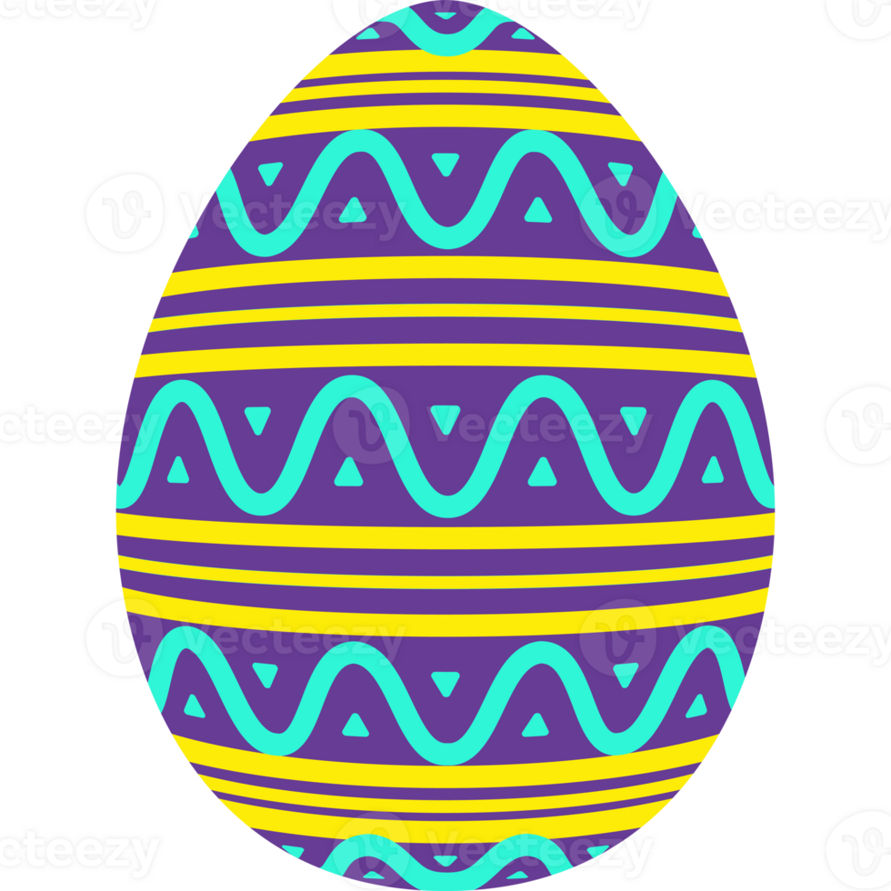 Egg with pattern colorful line style png