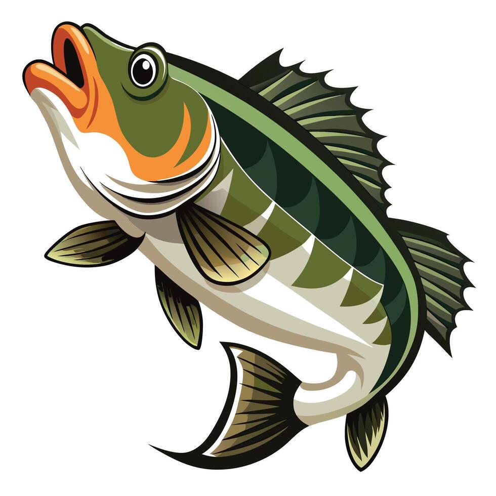 Largemouth Bass in Motion A Gorgeous Fish Artwork for Nature Lovers vector