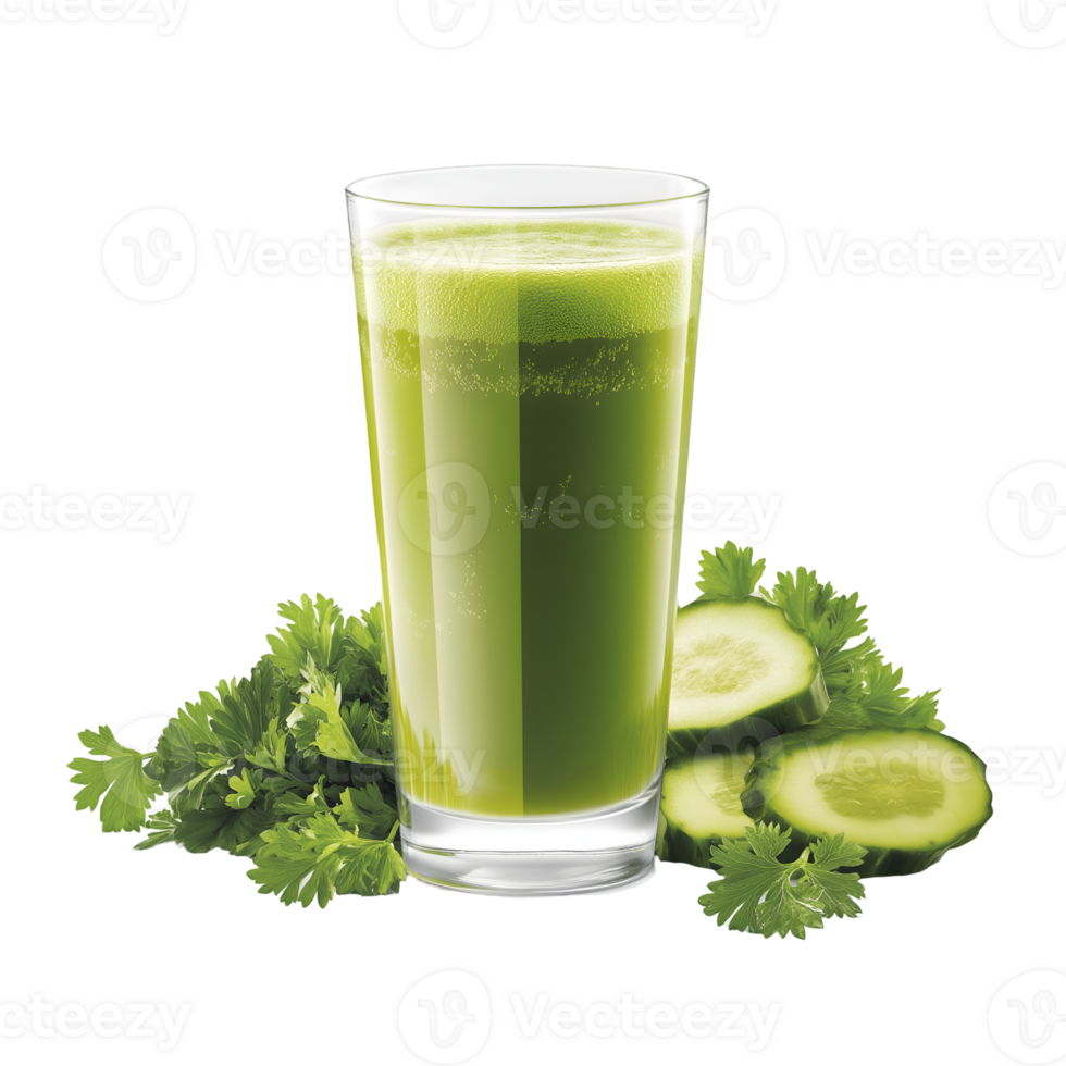 Green juice with cucumber and parsley png