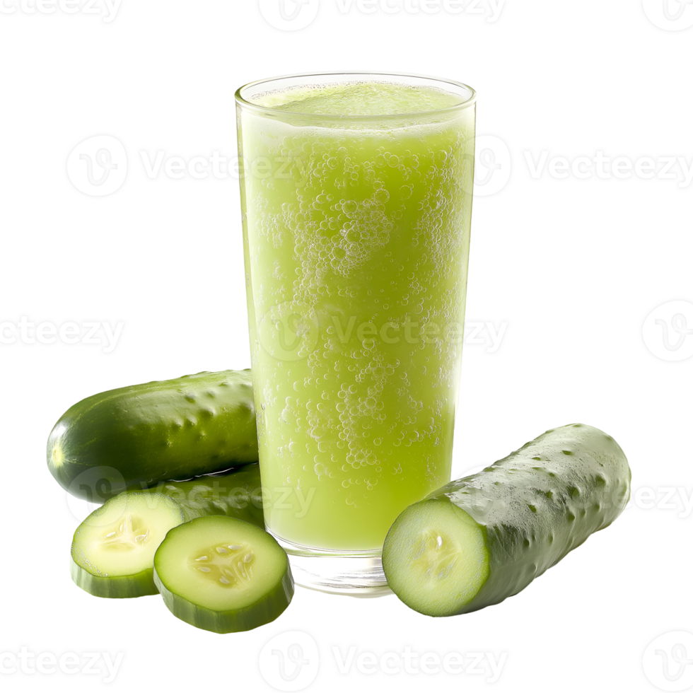 A glass of green juice with cucumbers png