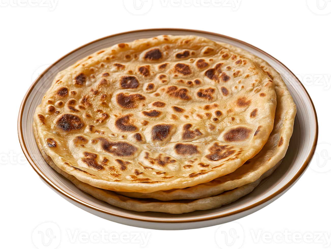 A plate with three flatbreads on it png