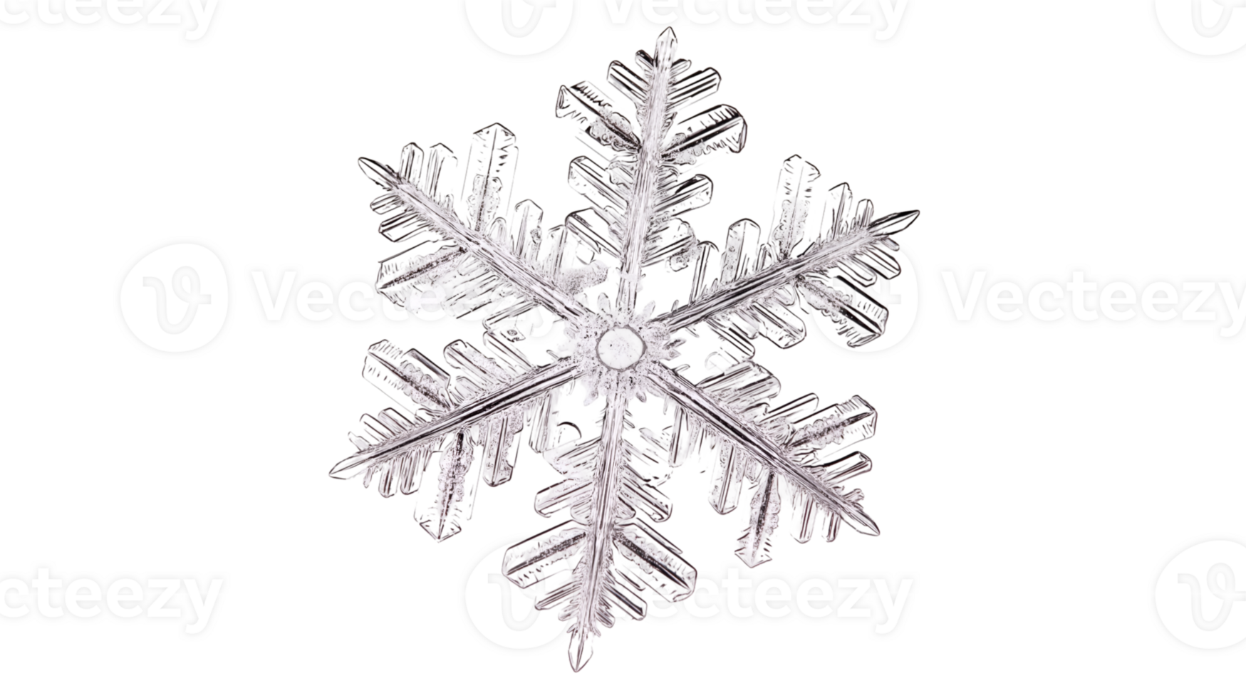Intricate Snowflake on Transparent Background - Winter Magic png