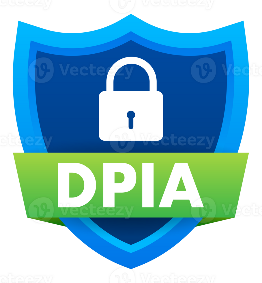 Dpia protecting data with shield and lock symbol png