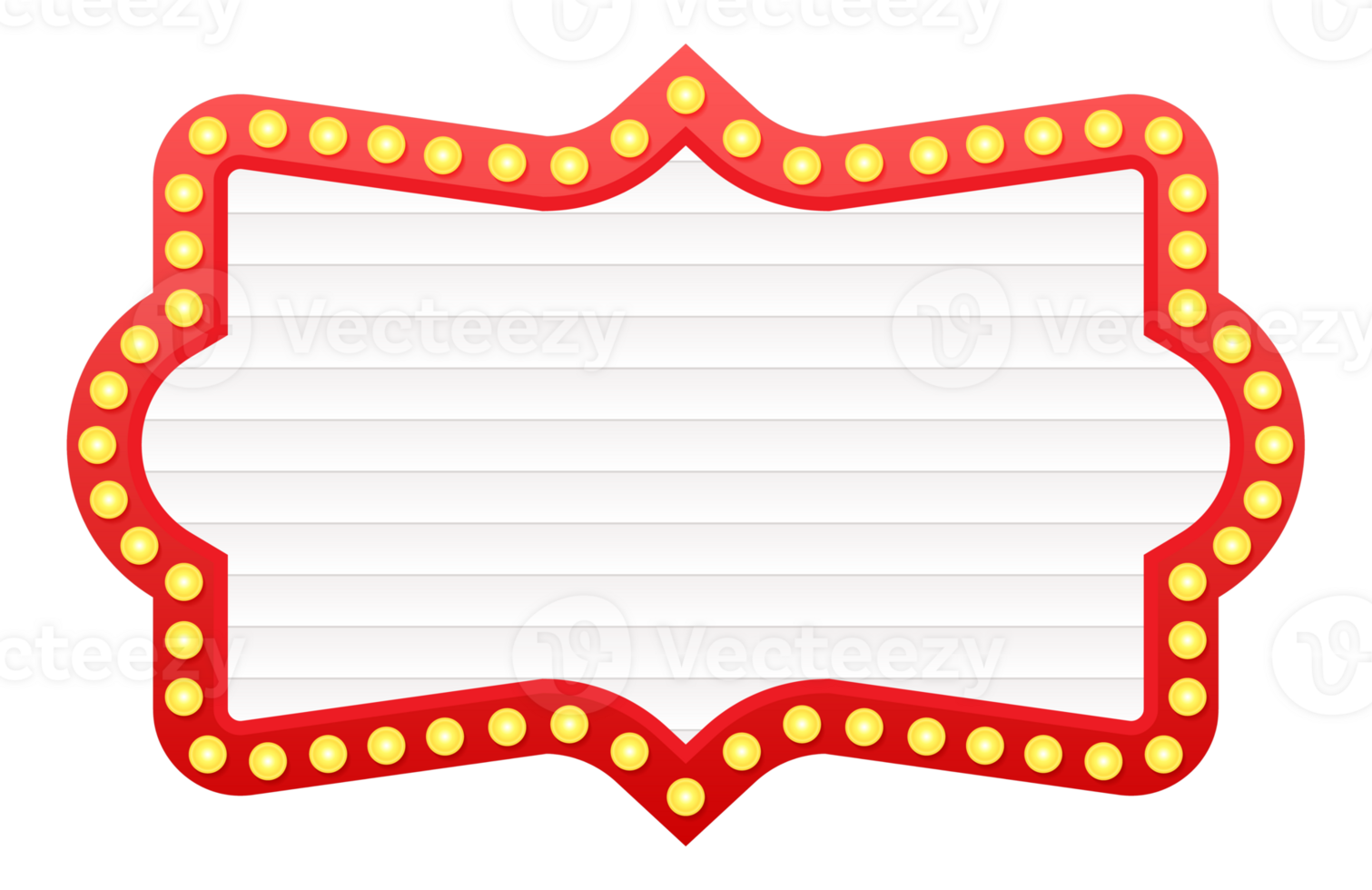 Set of retro frames with glowing light bulbs creating a festive atmosphere for announcements and celebrations png
