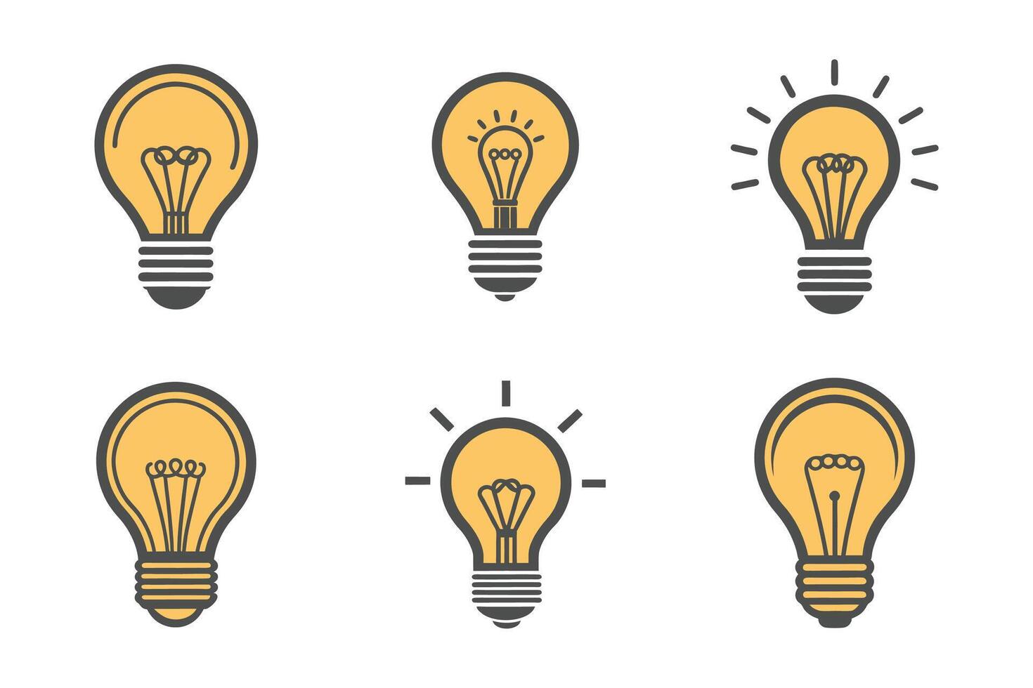Modern bulb light silhouette icon set design vector