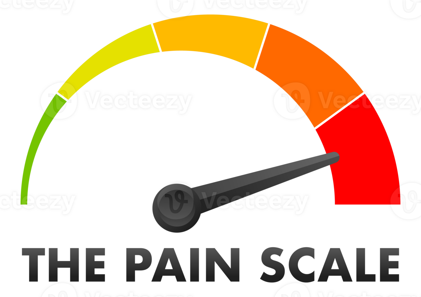 Pain scale indicator pointing to maximum level representing acute suffering png