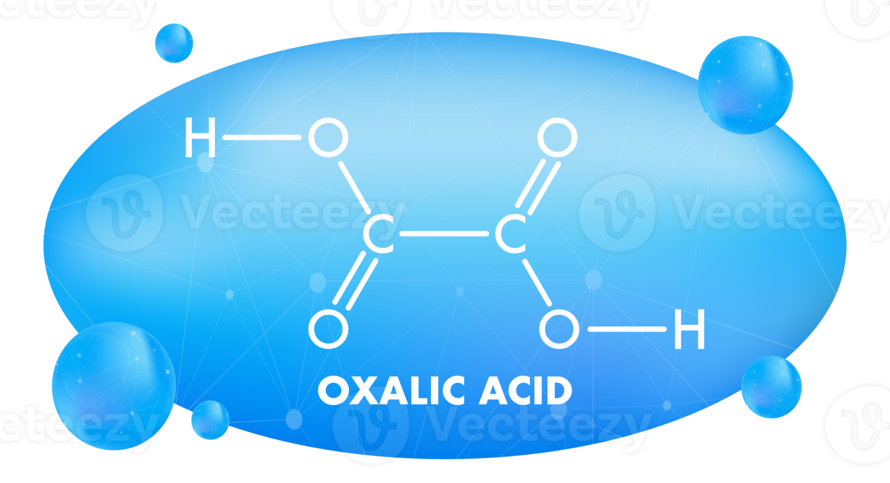 Oxalic Acid Molecular Structure with Blue Spheres png