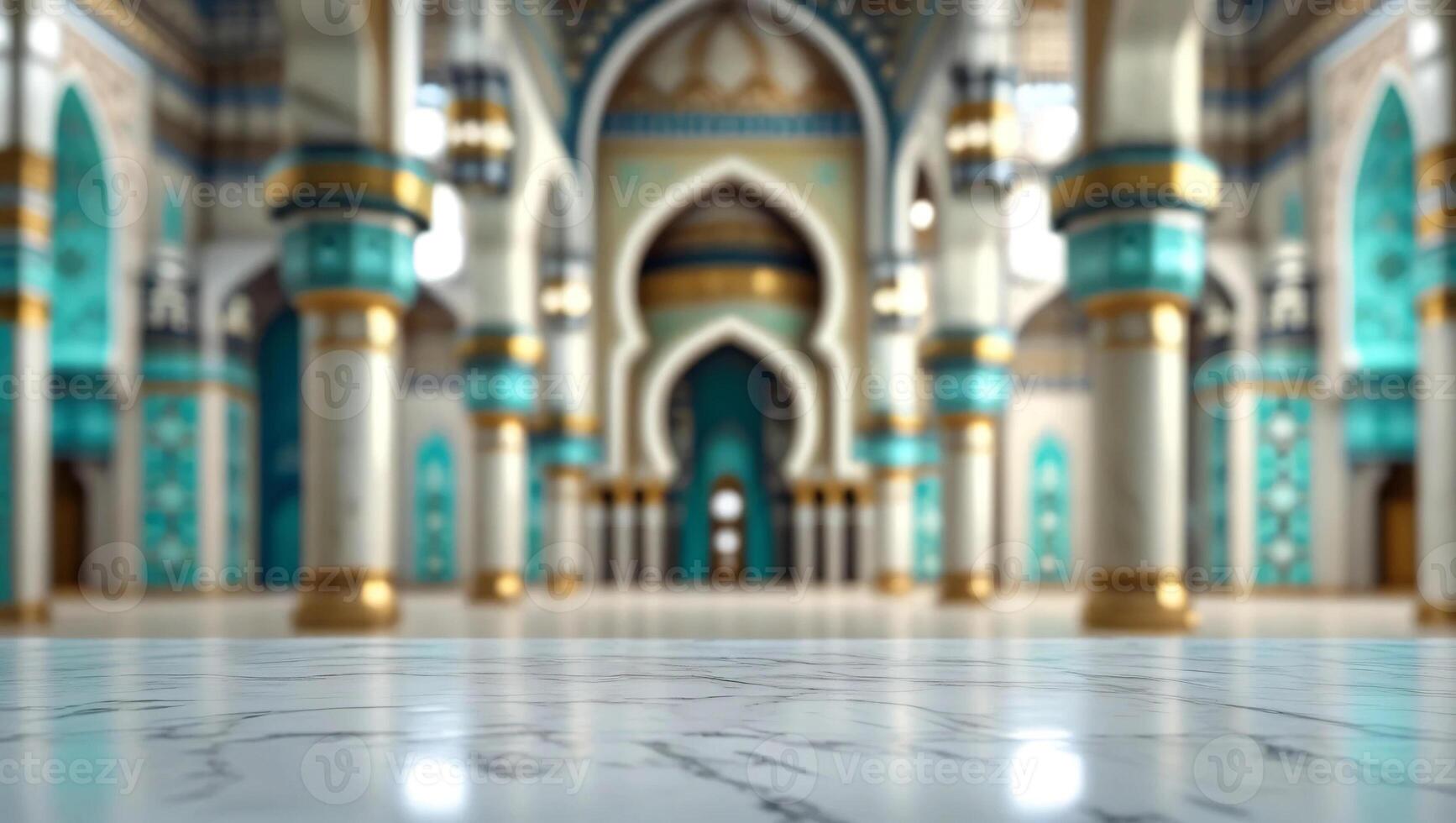 A marble floor in an islamic mosque photo