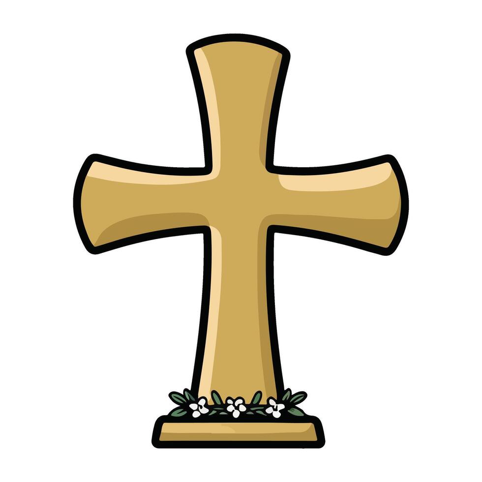 Minimalist Christian Cross Icon vector