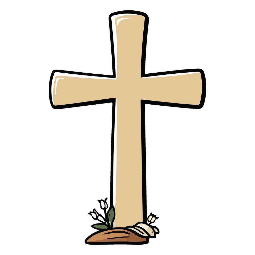 Cross with a Draped Cloth Icon vector