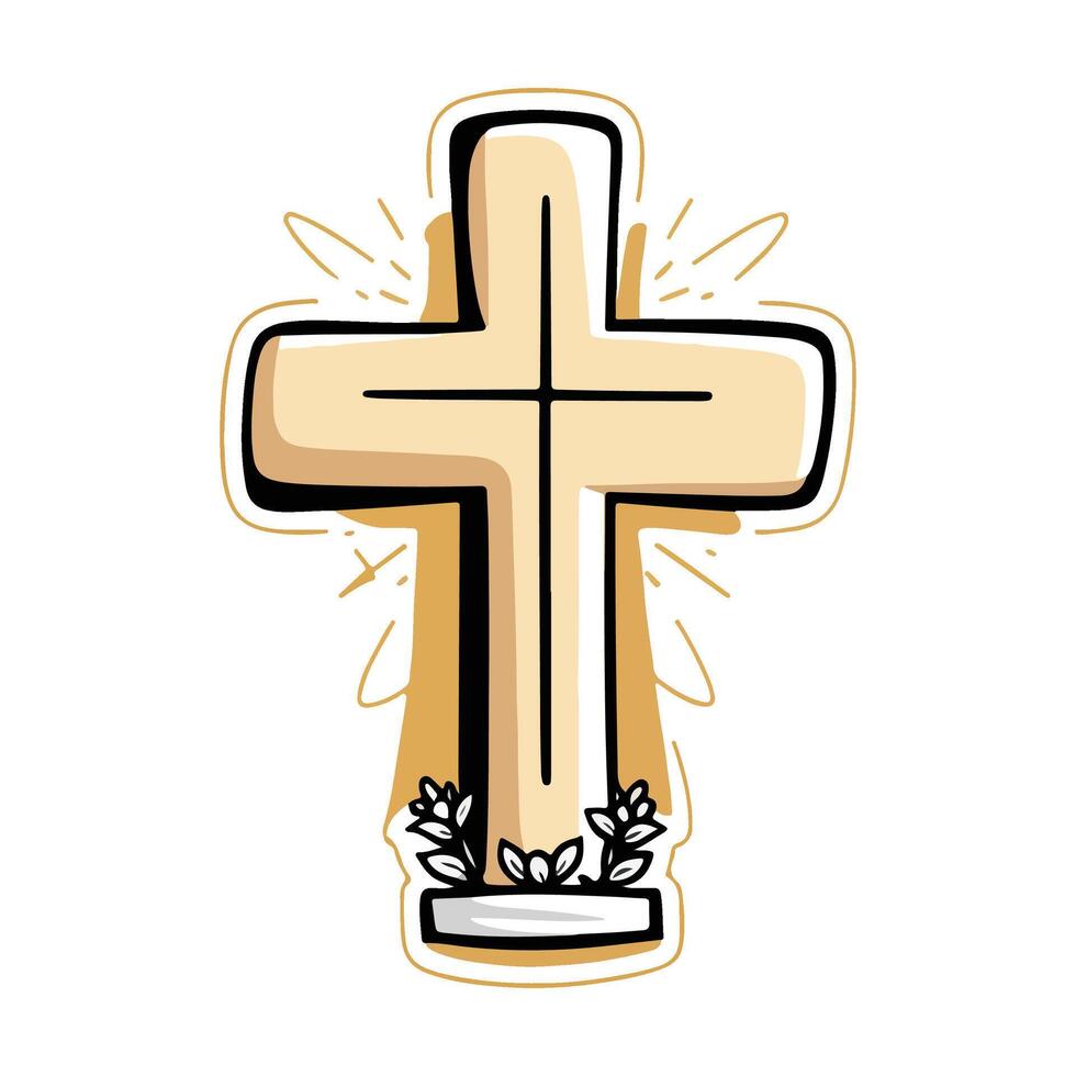 Cross with Rays of Light Icon vector