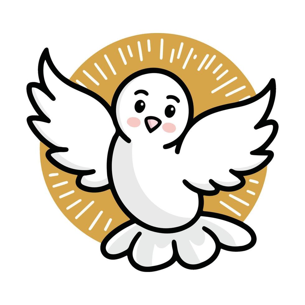 Holy Spirit Dove with Glowing Light Icon vector