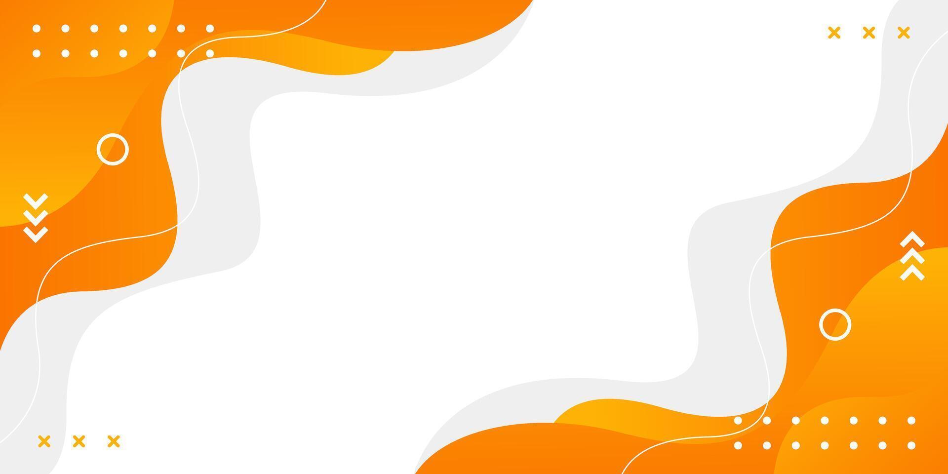 Abstract orange fluid wave shape on a white background. Modern geometric wallpaper vector