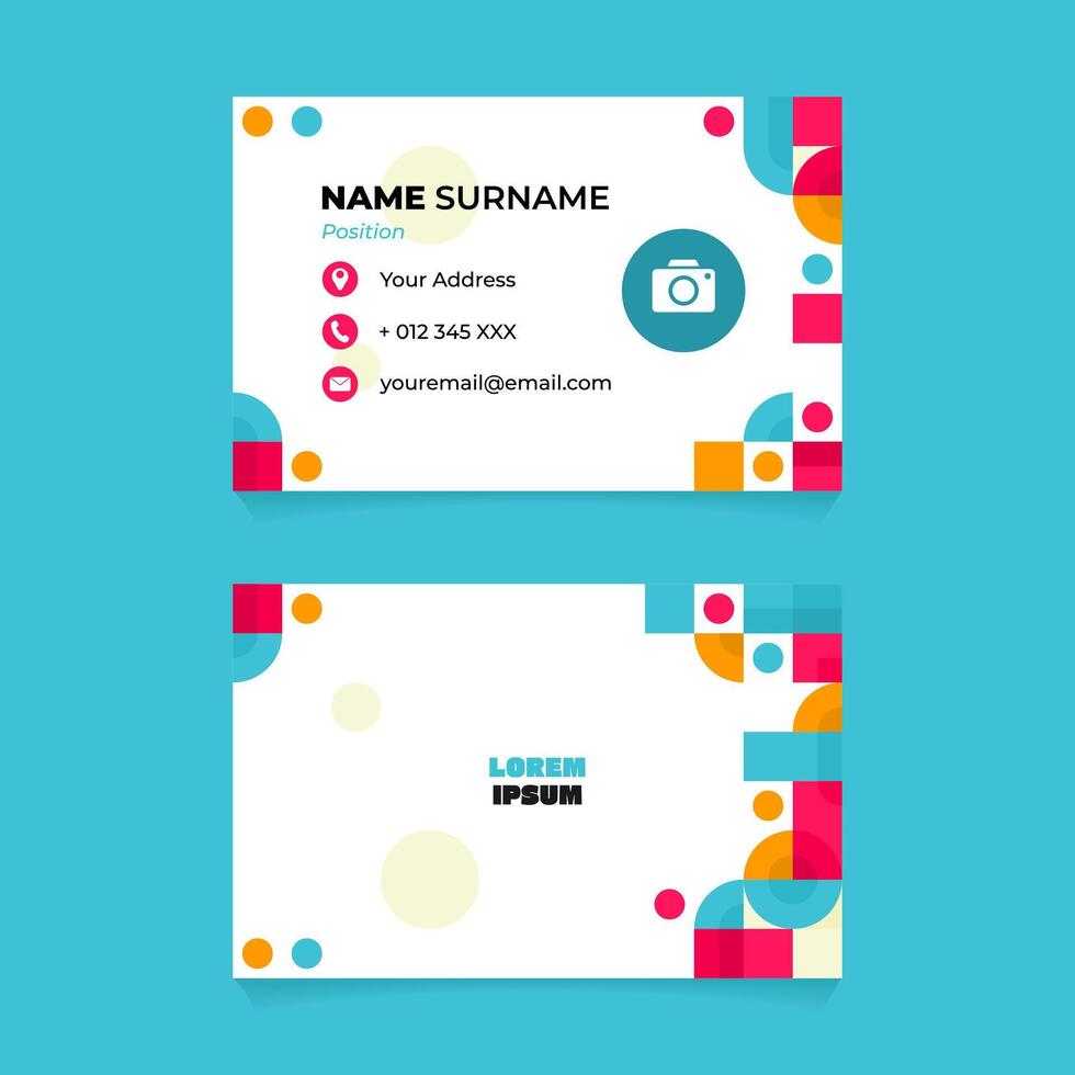 Name Card Design with Abstract Rounded Square Mosaic vector