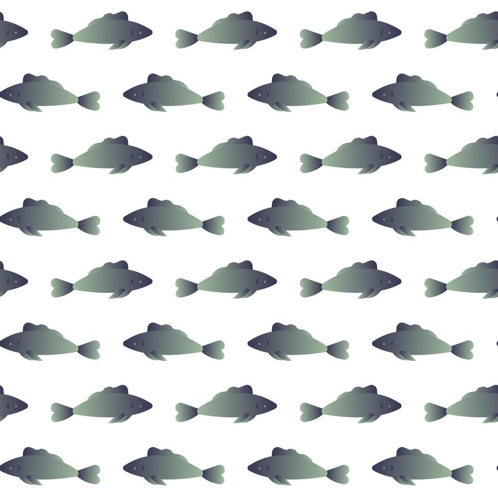Simple silver fish. Underwater inhabitants. Inhabitants of the ocean floor. Marine animals. Seamless pattern. vector