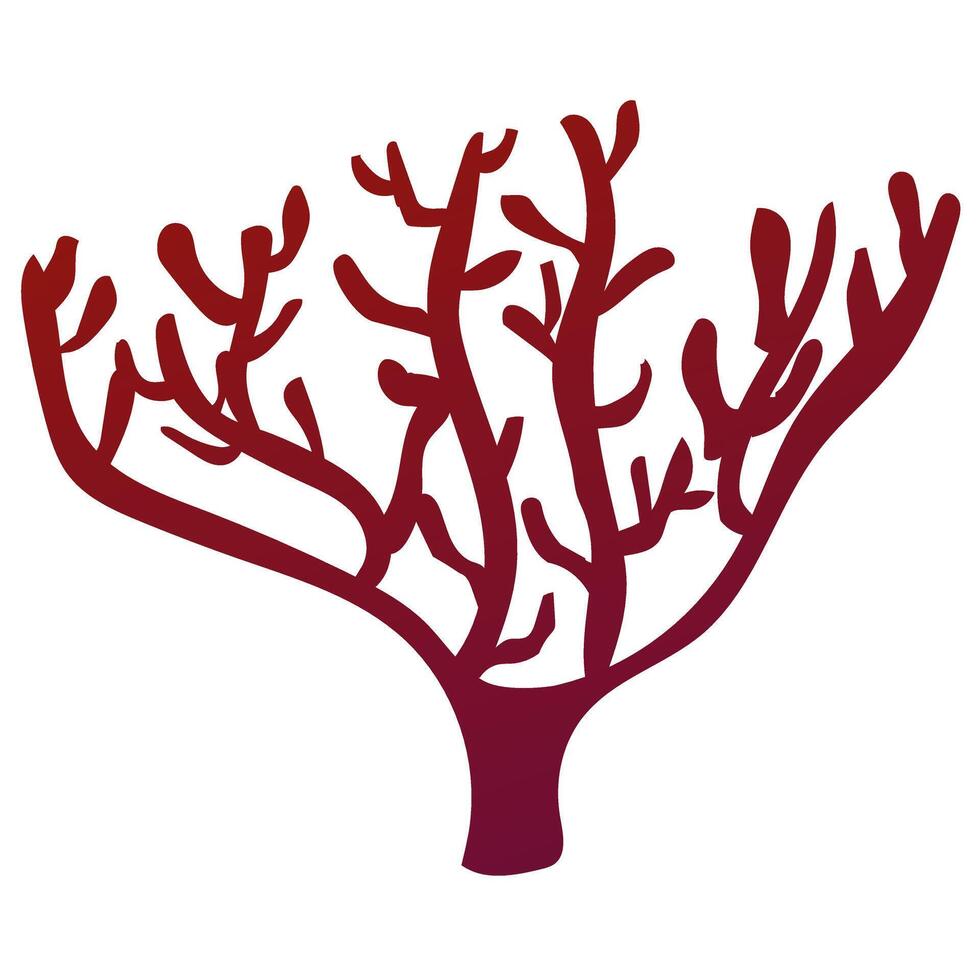 Red coral. Underwater inhabitant. Inhabitant of the ocean floor. Marine animal. . vector