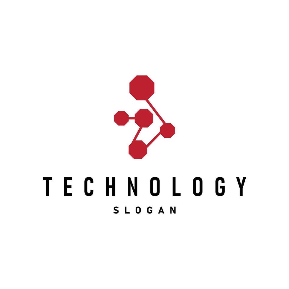 neuron technology logo design illustration data simple modern template brand product vector