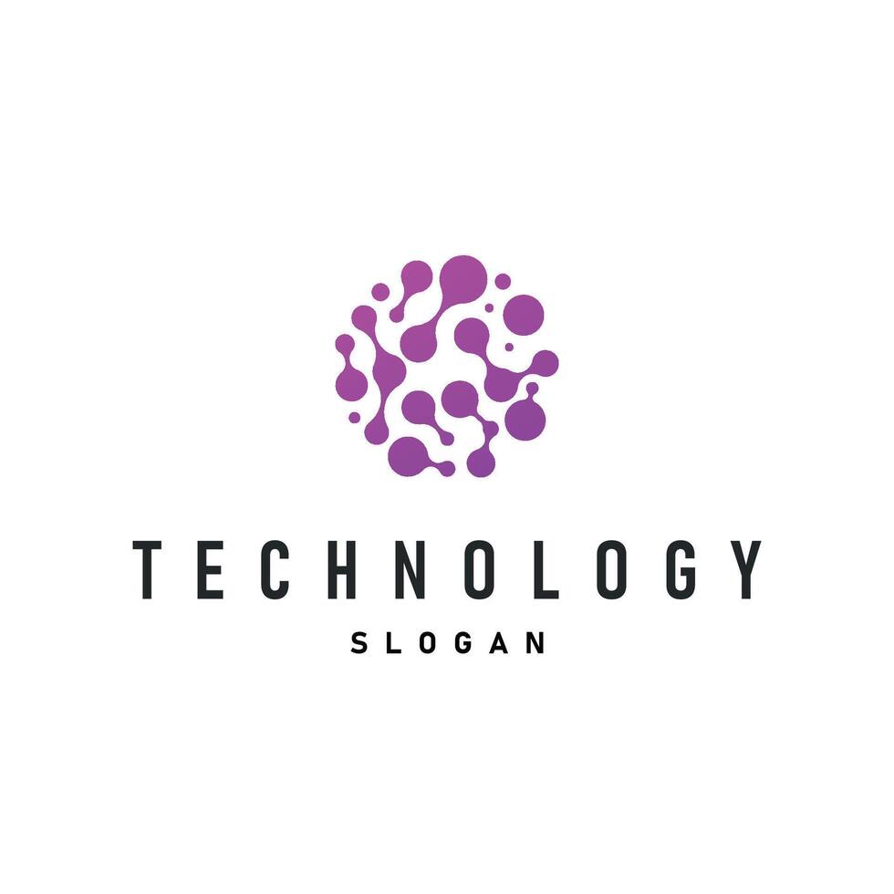 cell neuron technology logo illustration data simple template brand product vector