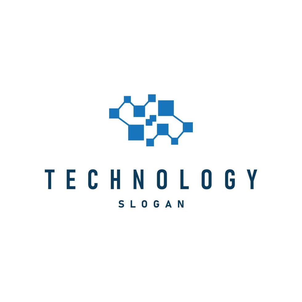 cell neuron technology logo design illustration data simple abstract modern template vector