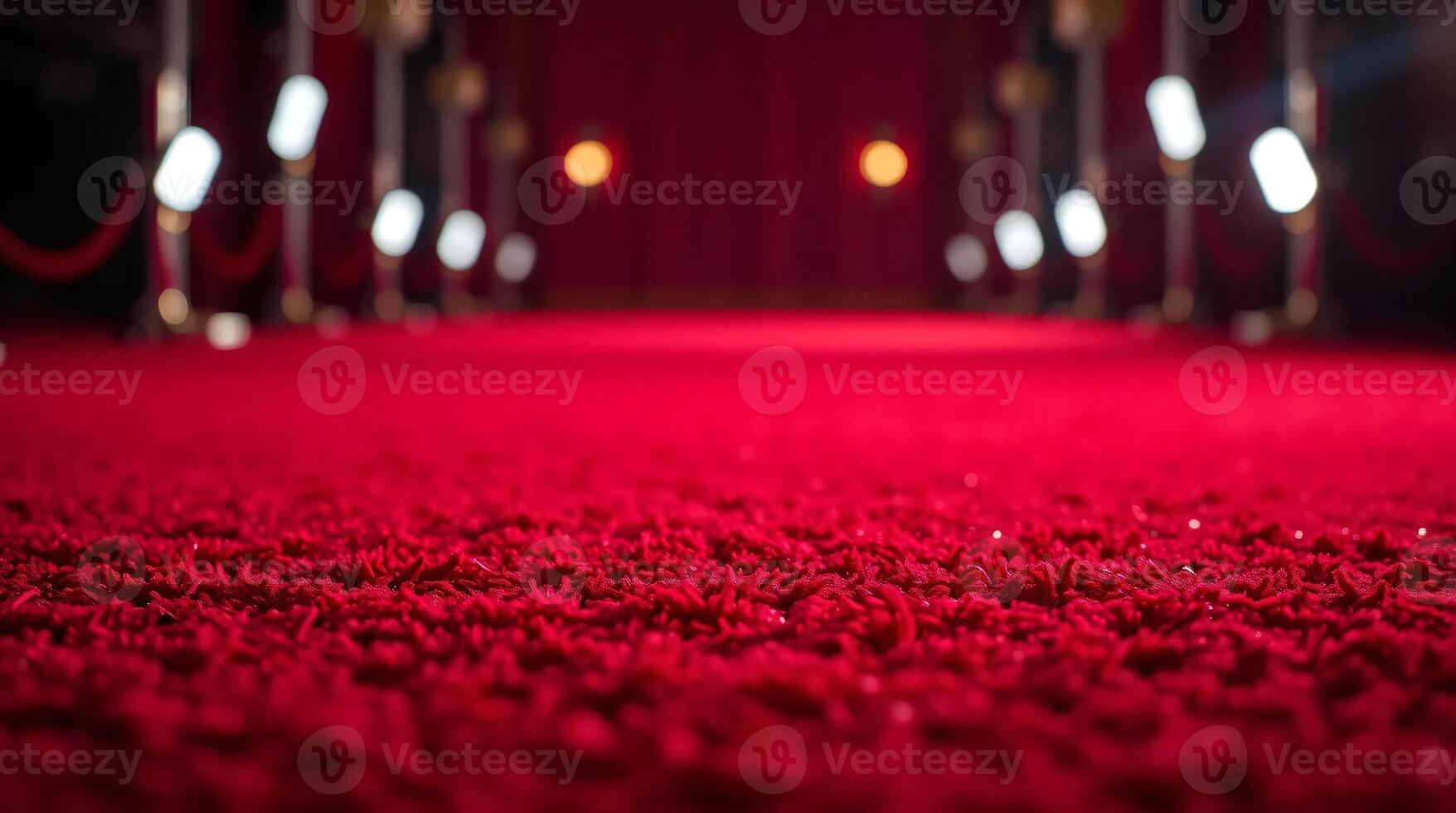 Red carpet with red carpet and red lights photo