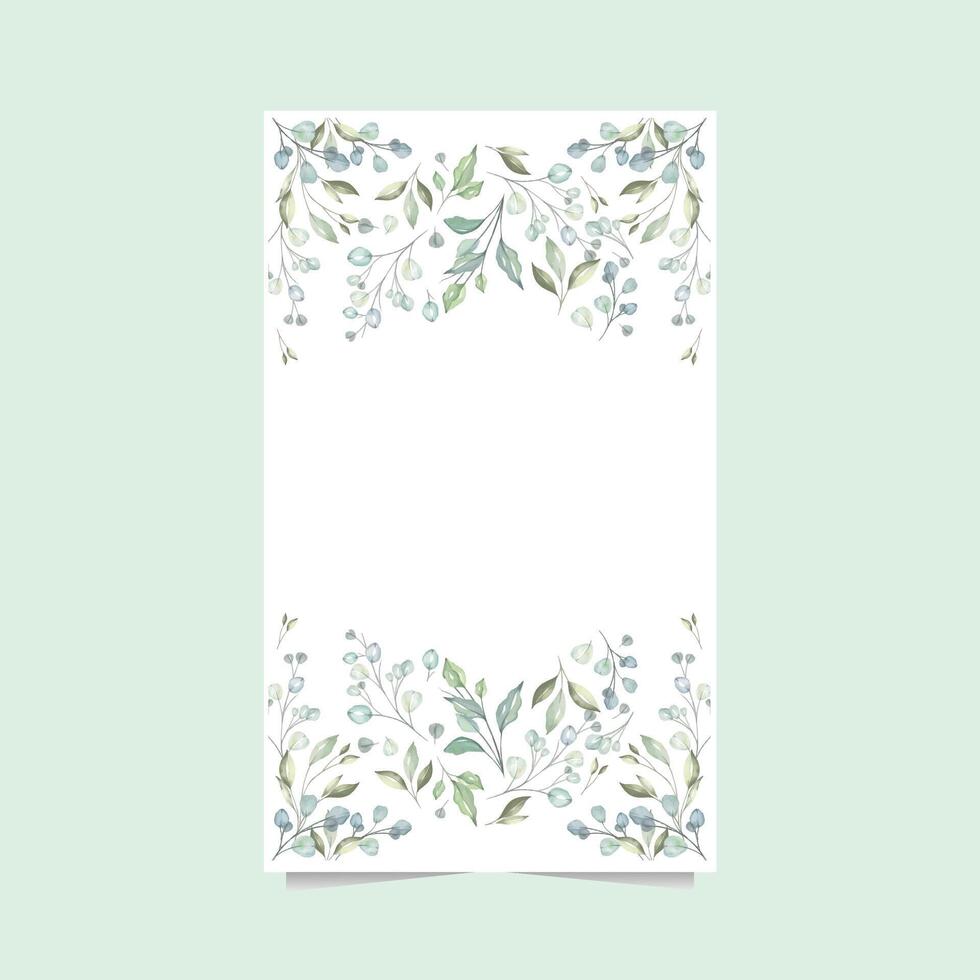 Symmetrical Botanical Border with Delicate Greenery vector