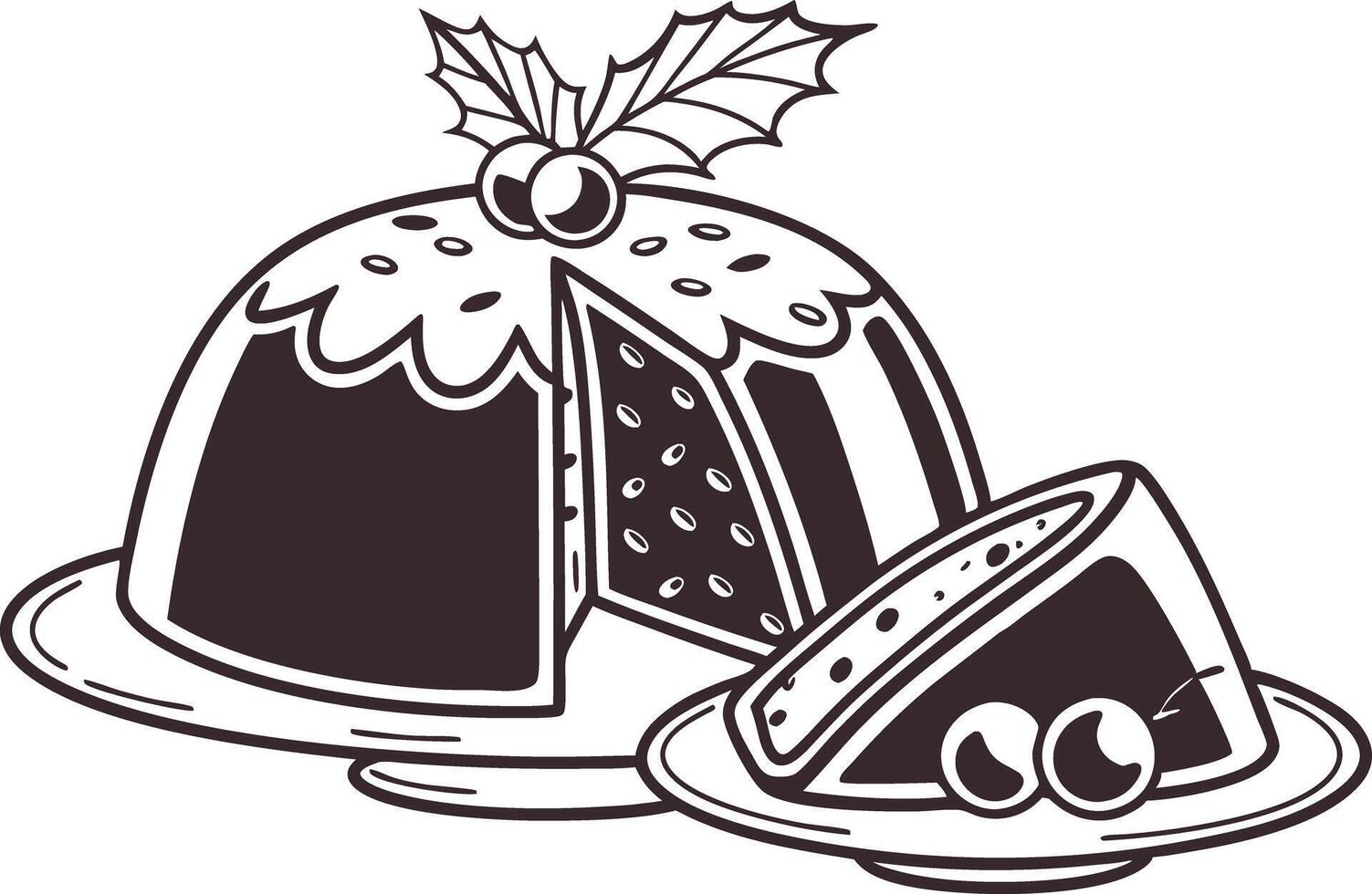 flat PLUM PUDDING silhouette vector