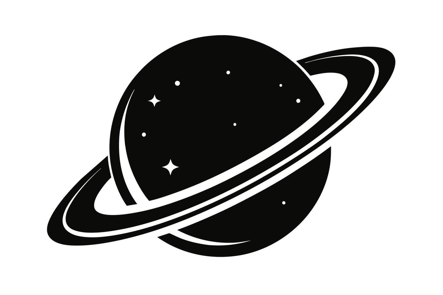 planet black silhouette color vector