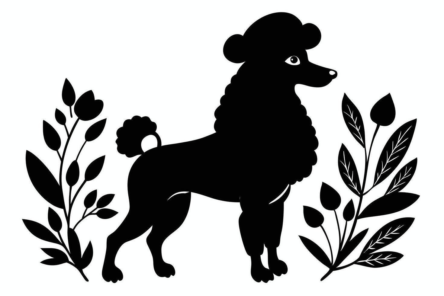 Poodle with a beret vector