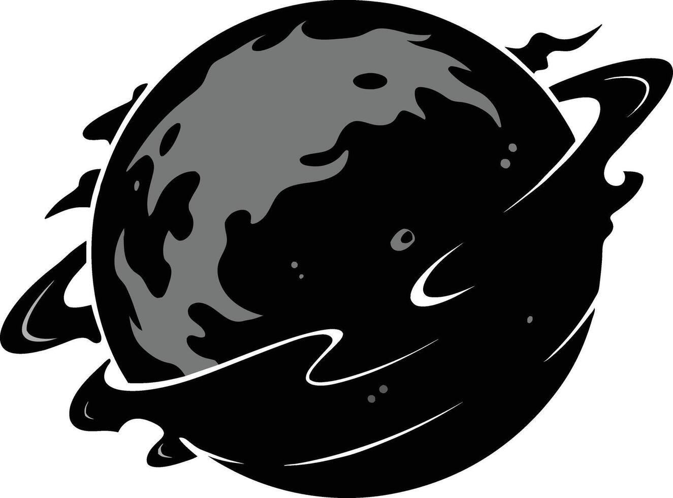 planet black silhouette vector