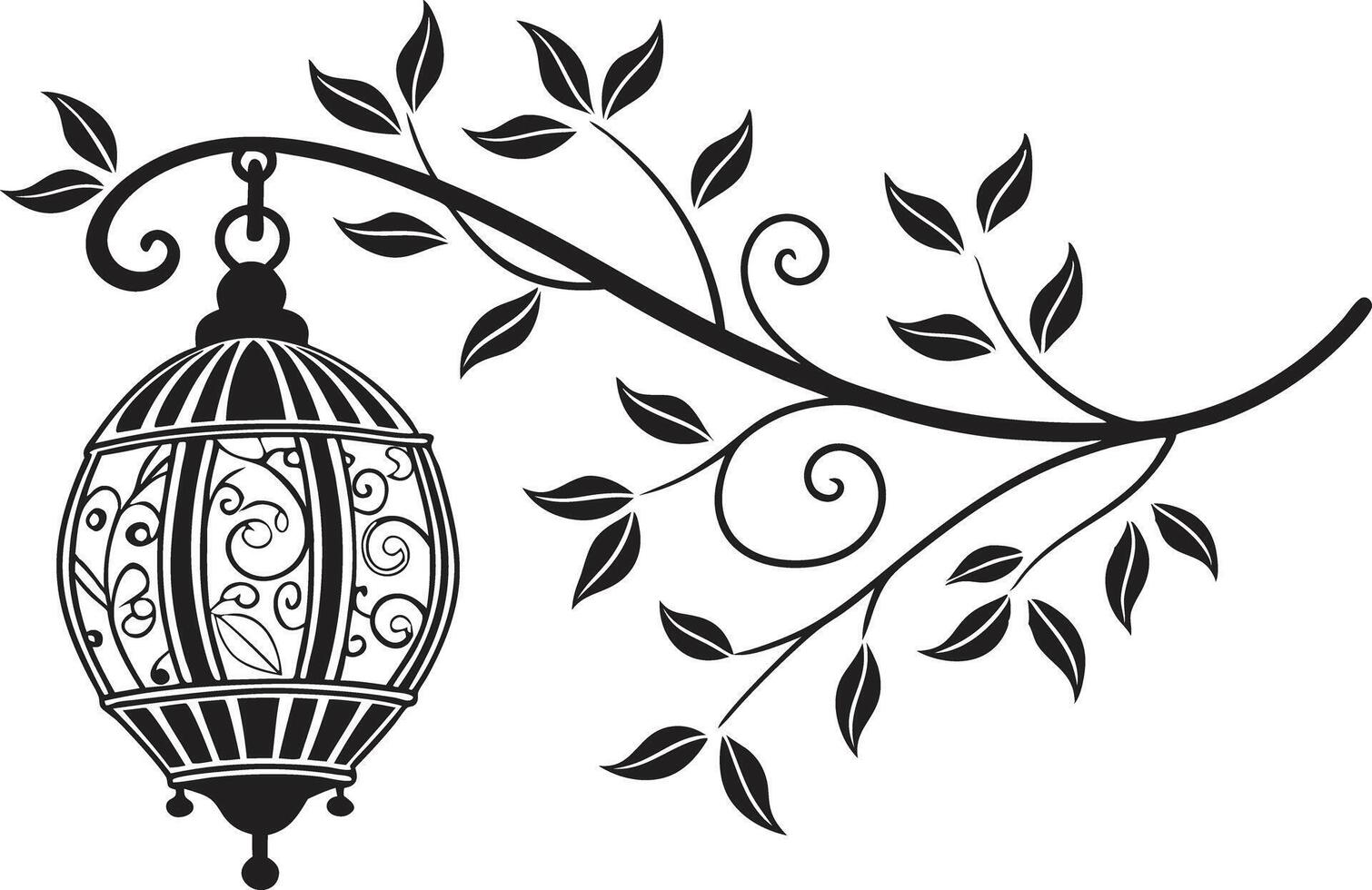 A Chinese lantern black color isolated vector