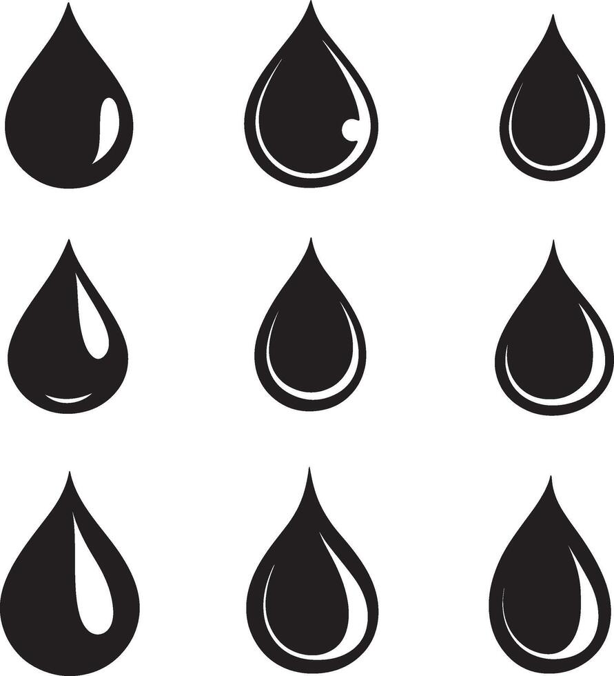 A set of water droplet icons design. vector