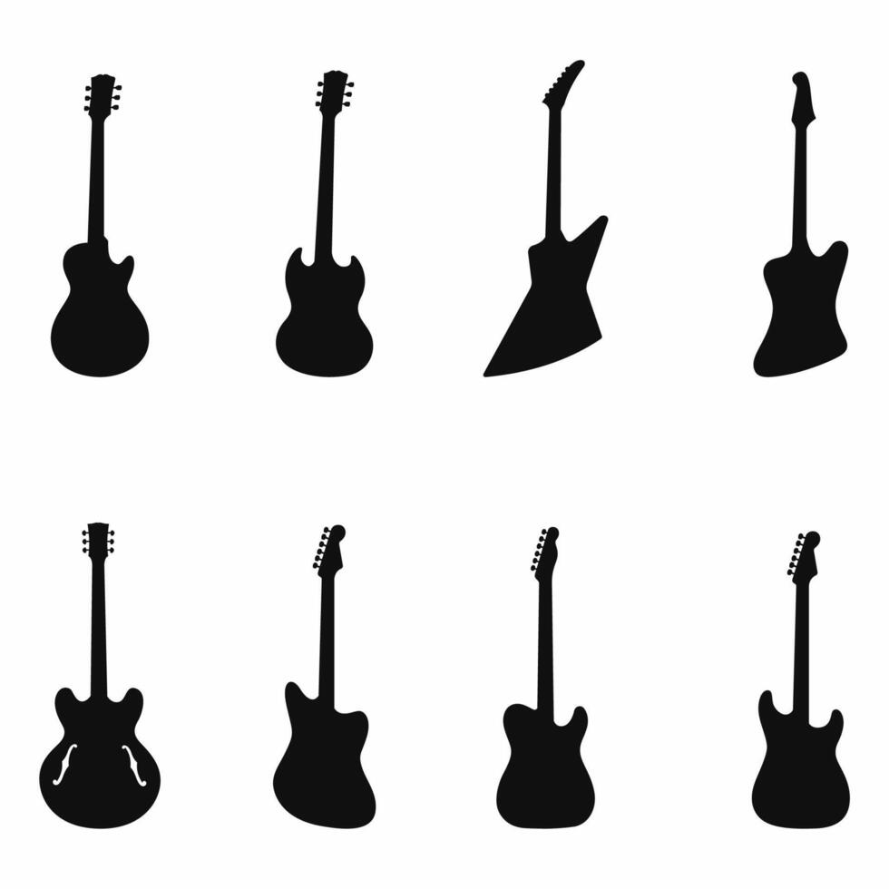 Guitar Silhouettes Set vector