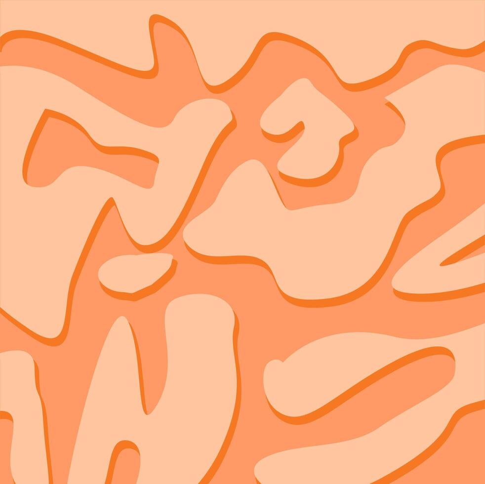 Abstract Orange Organic Shapes Design vector