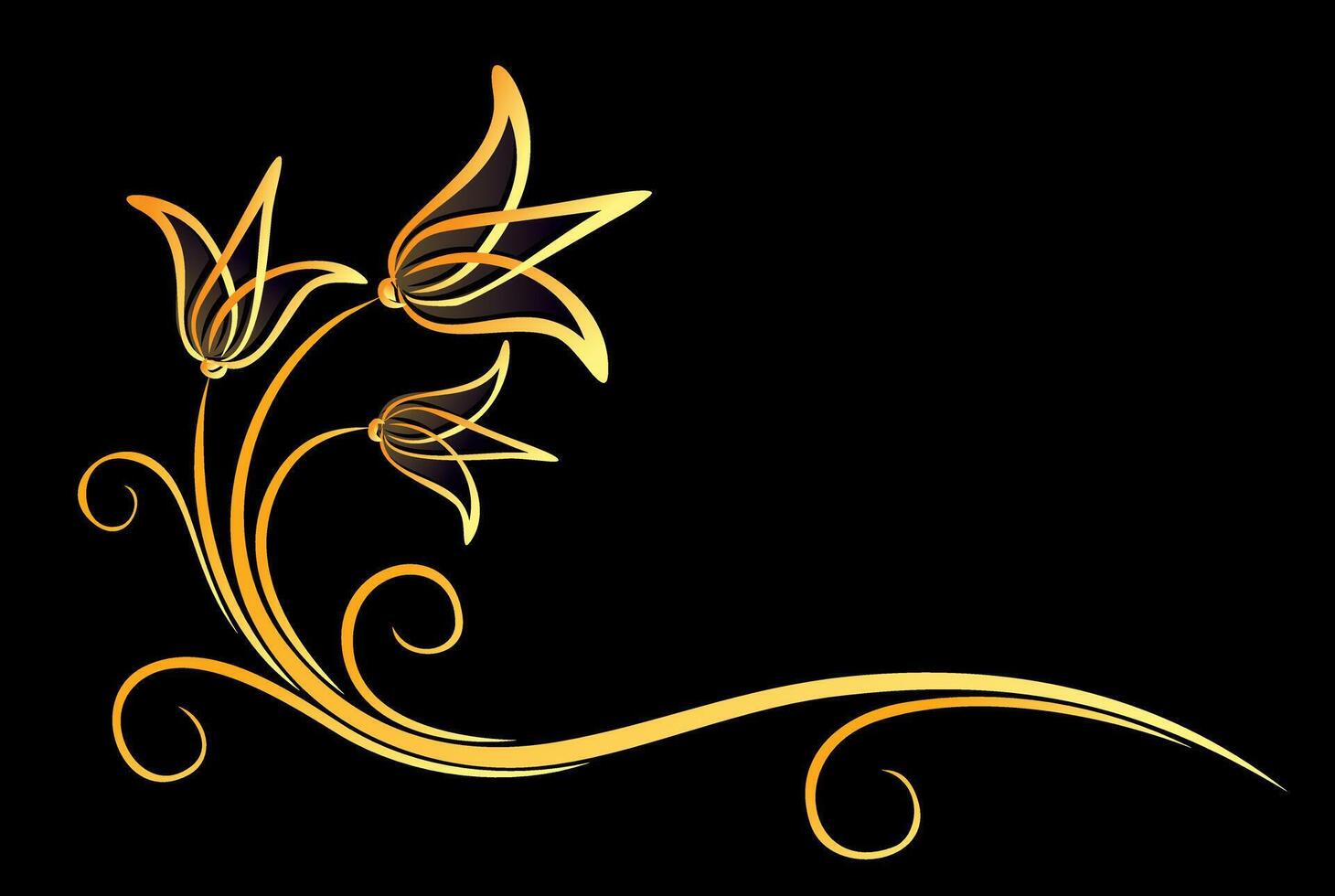 A stylized golden flower. vector