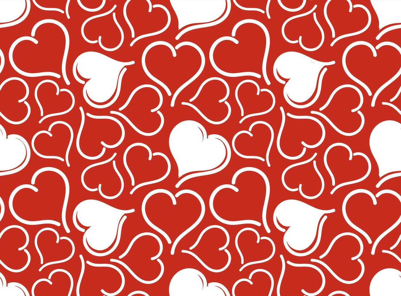 The Seamless red background with hearts. vector