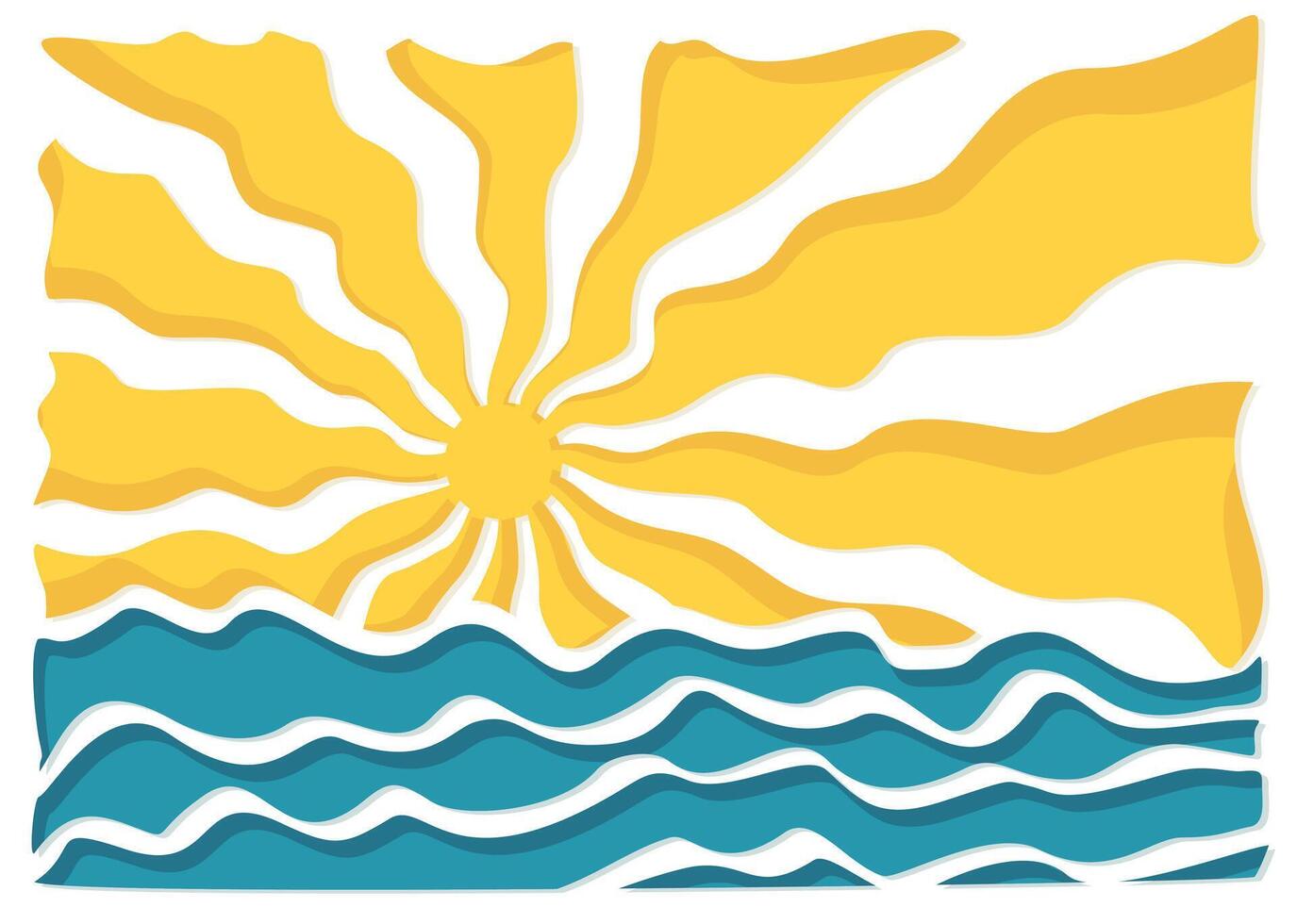 A background with the bright summer sun with beams. vector