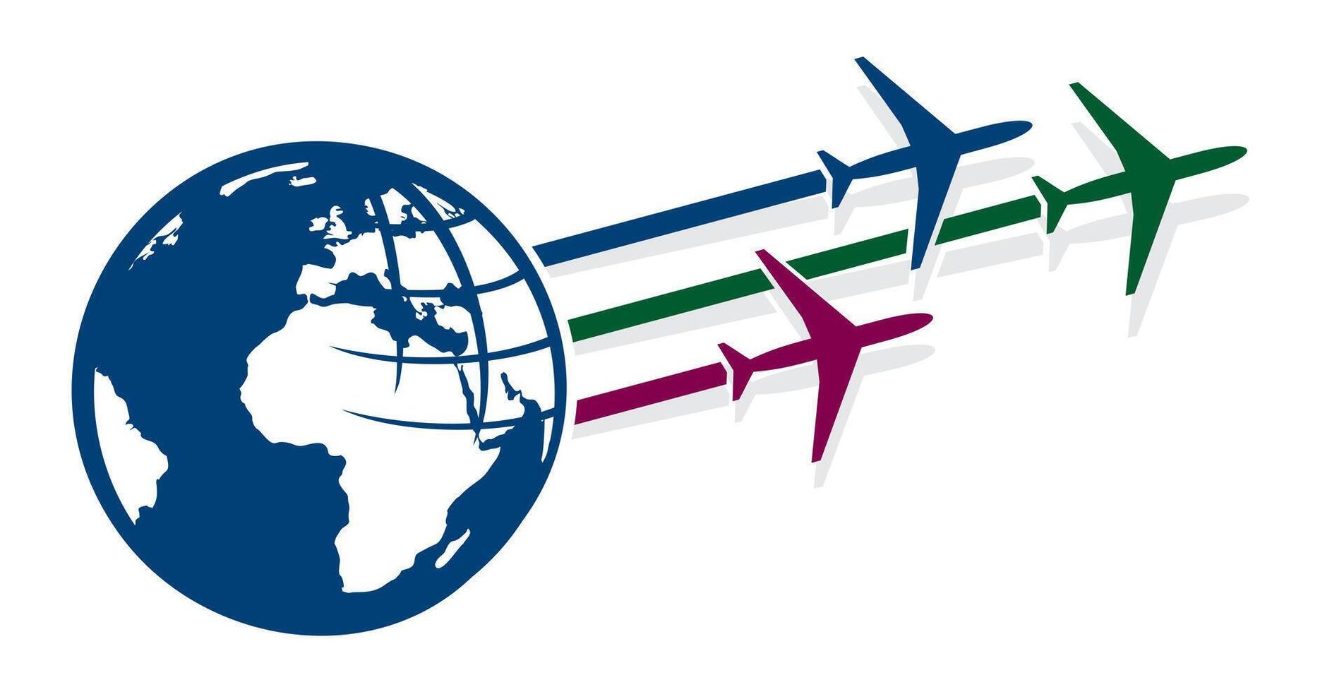 A logo of planes with the globe. vector