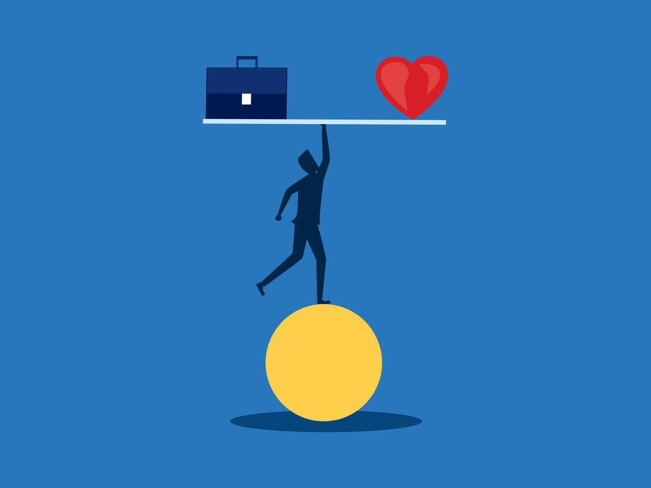 Businessman balancing life and work, business concept vector