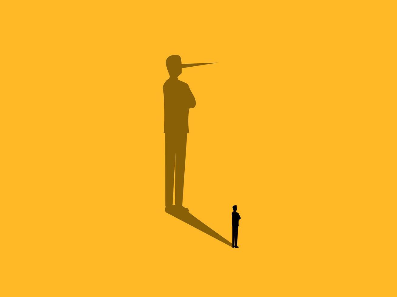 Scam, Businessman and the shadow of a dishonest person vector