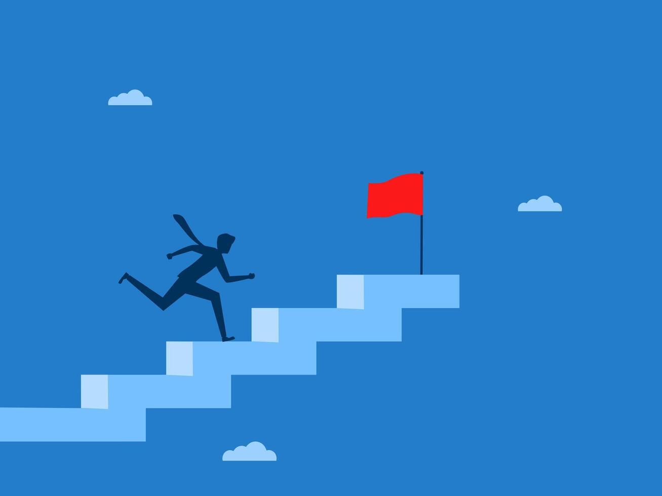Leadership, Towards Success, man Stepping Towards Goals vector
