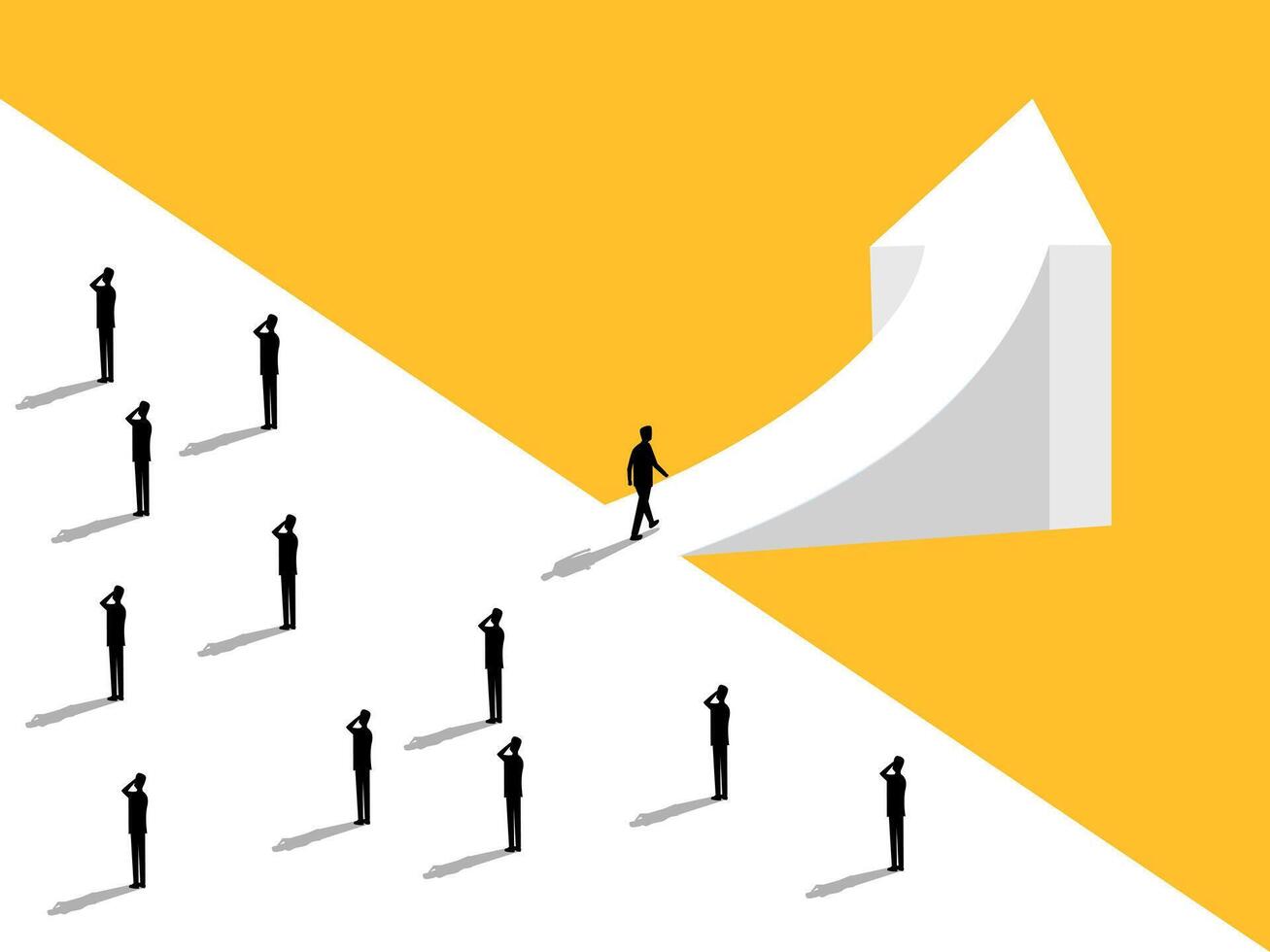 Entrepreneurs think differently and walk towards new paths to growth vector