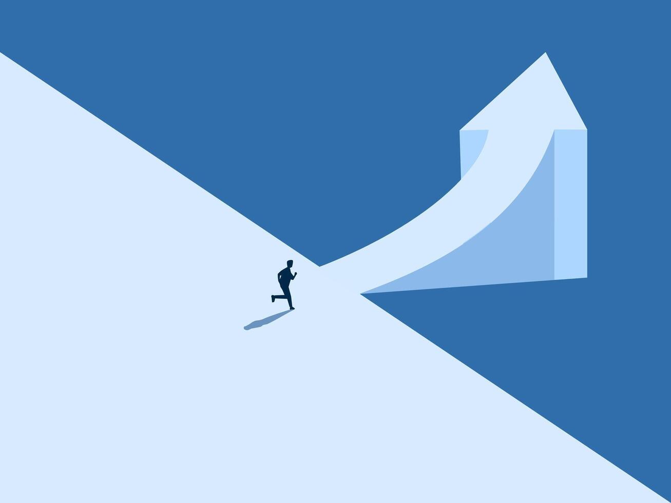 Think different, Vision, Businessman steps into a different path for business vector