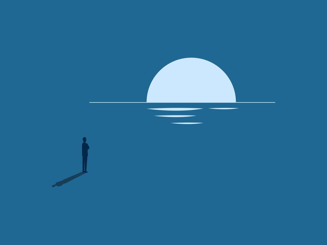 Businessman watching the sunset, Business concept vector
