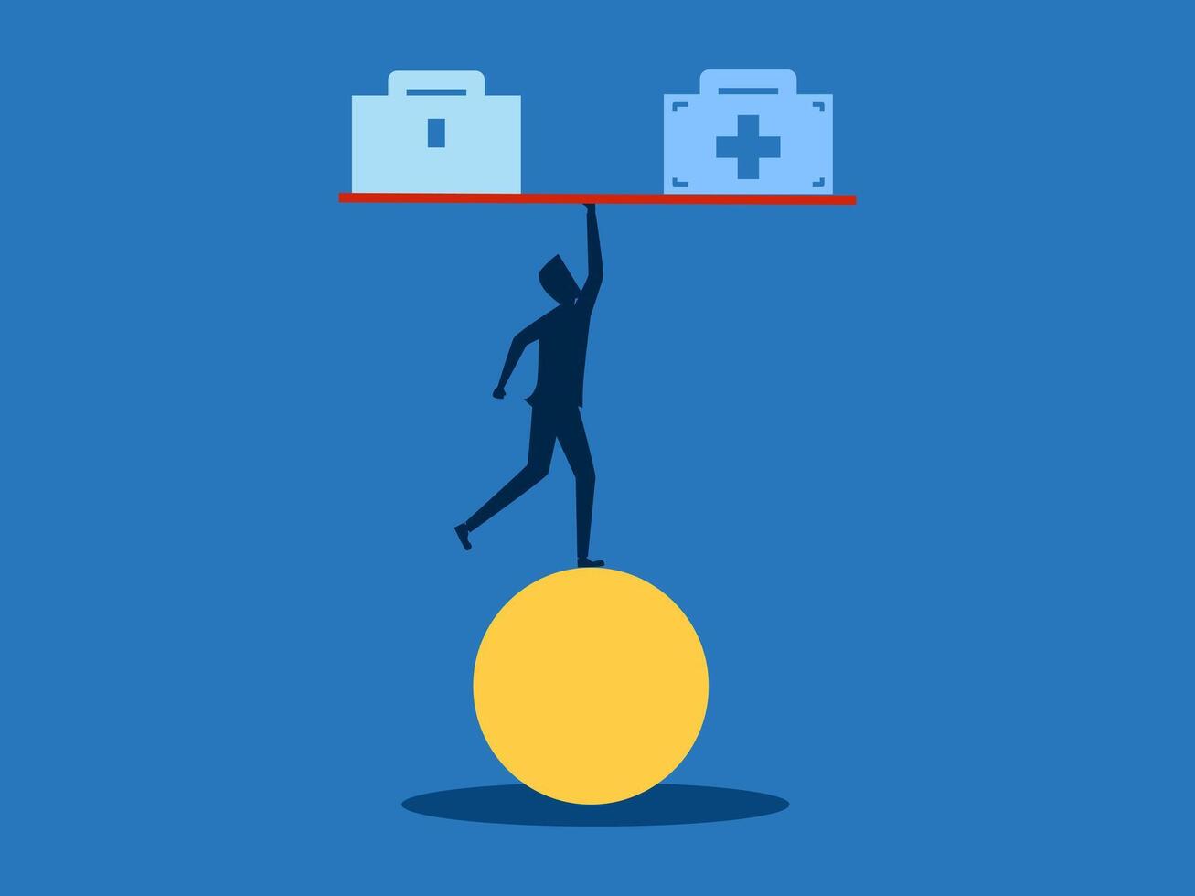 Businessman balances work and health .business concept vector