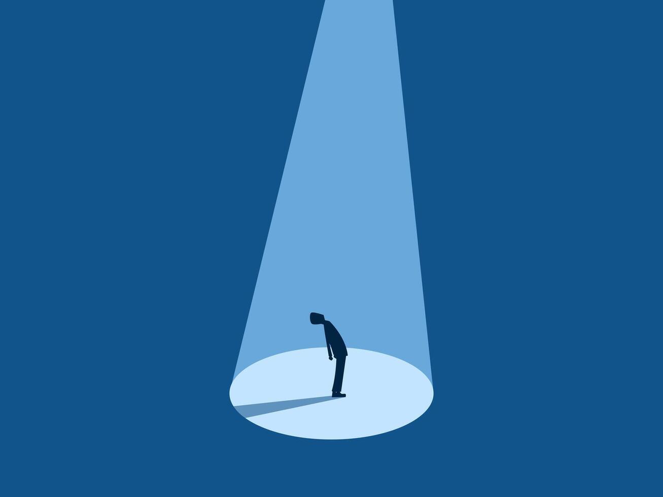 Businessman sees opportunity, light at the end of the tunnel vector